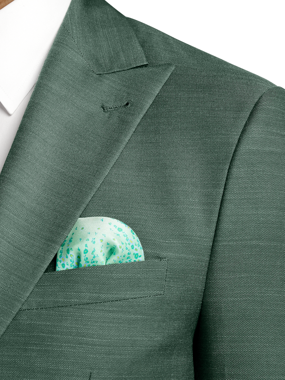 Alternate Image of Microfiber Linen Blend Single Breasted Peak Lapel Suit Jacket-5
