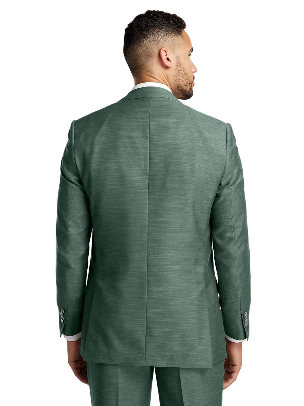 Alternate Image of Microfiber Linen Blend Single Breasted Peak Lapel Suit Jacket-6