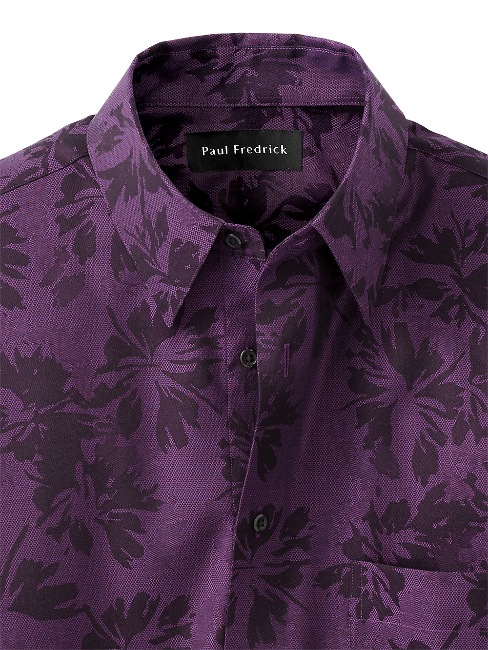 Alternate Image of Cotton Solid Floral Jacquard Casual Shirt-2