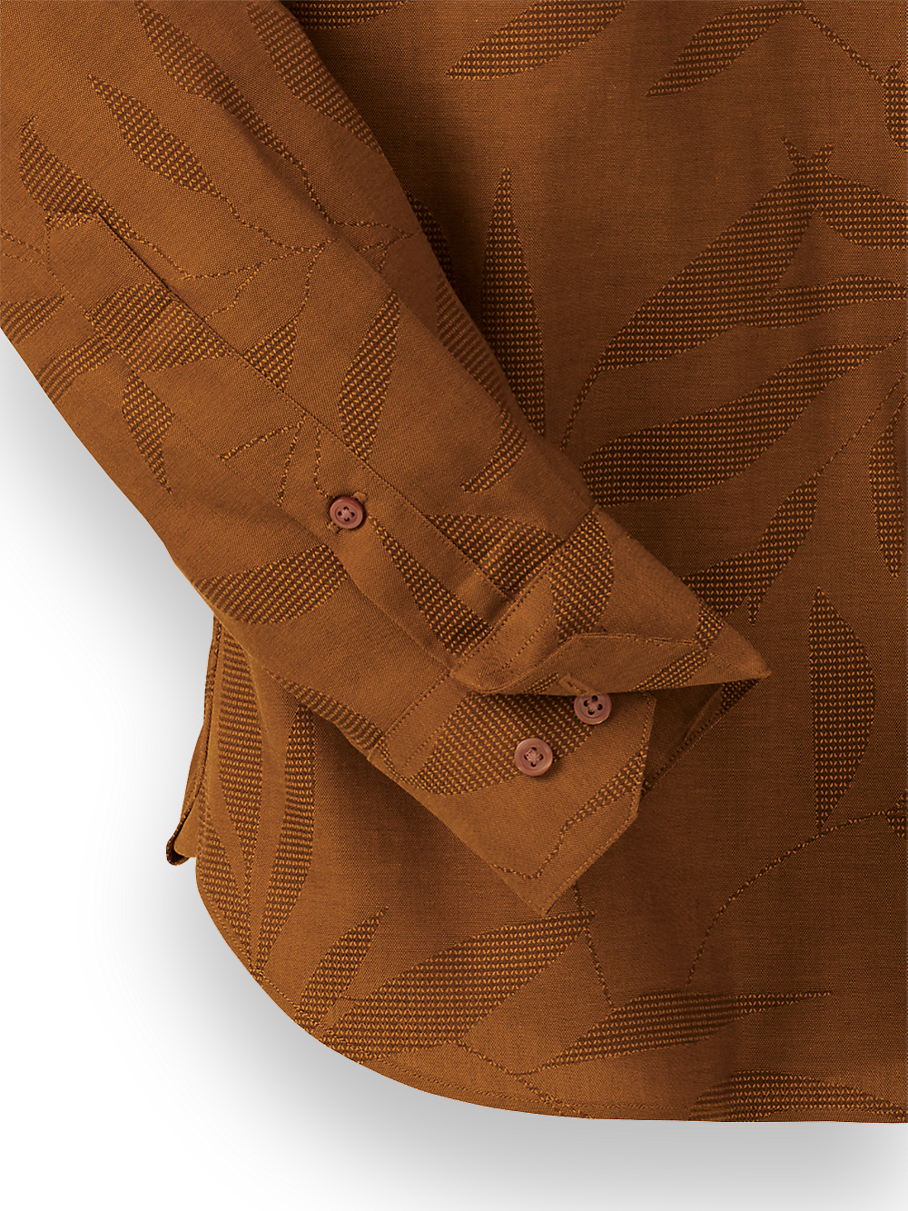 Alternate Image of Cotton Solid Leaf Jacquard Casual Shirt-2