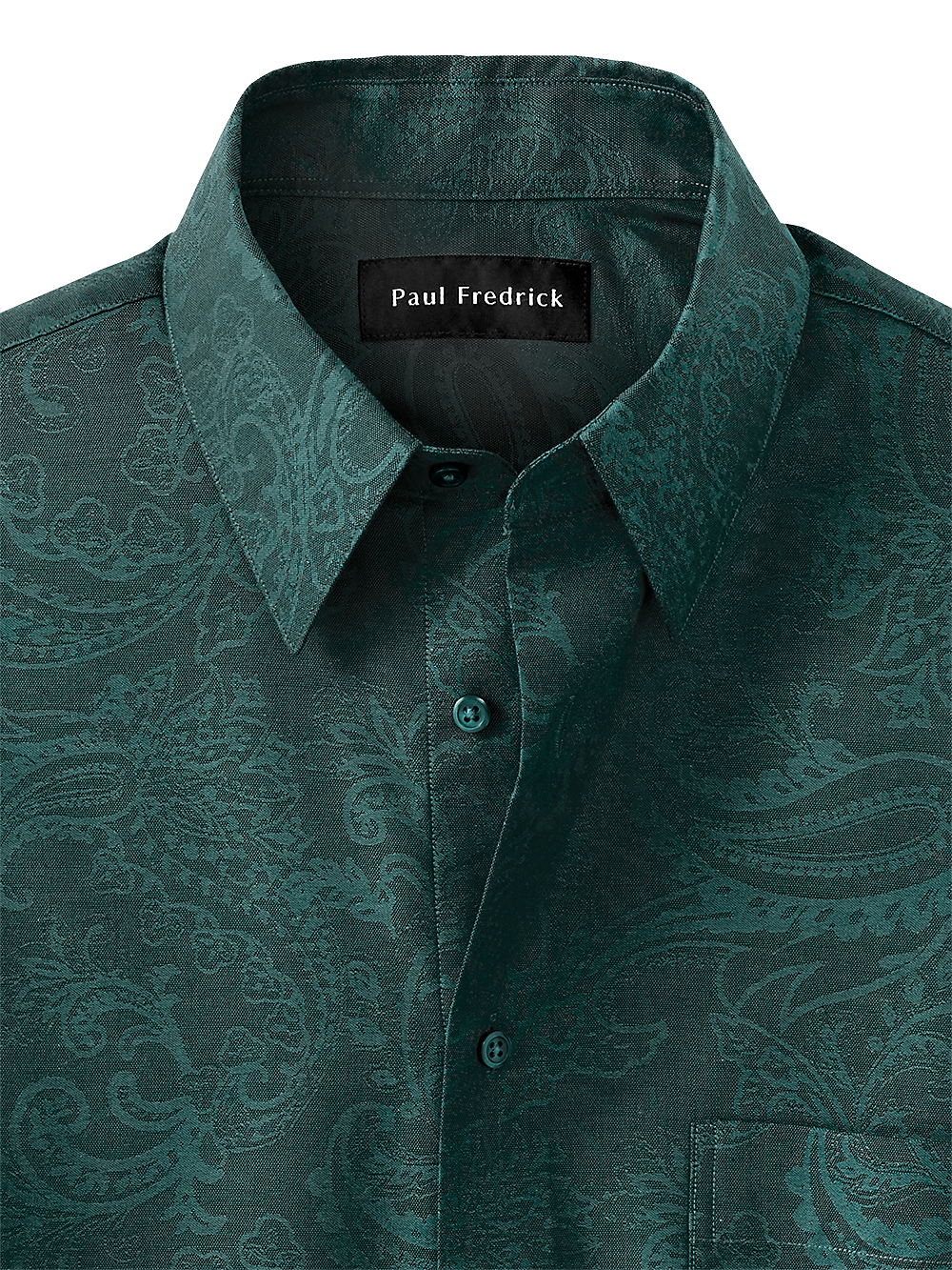 Alternate Image of Cotton Solid Paisley Jacquard Casual Shirt-1