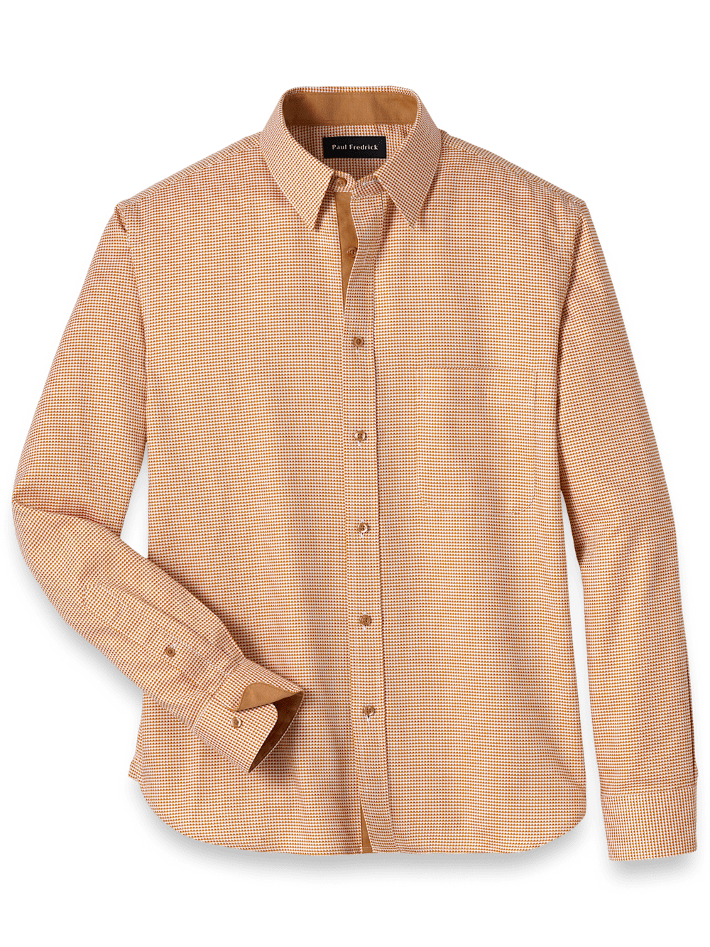 Product Image of Cotton Houndstooth Casual Shirt-Light Rust