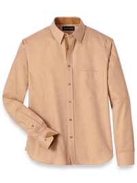 Cotton Houndstooth Casual Shirt - Light Rust