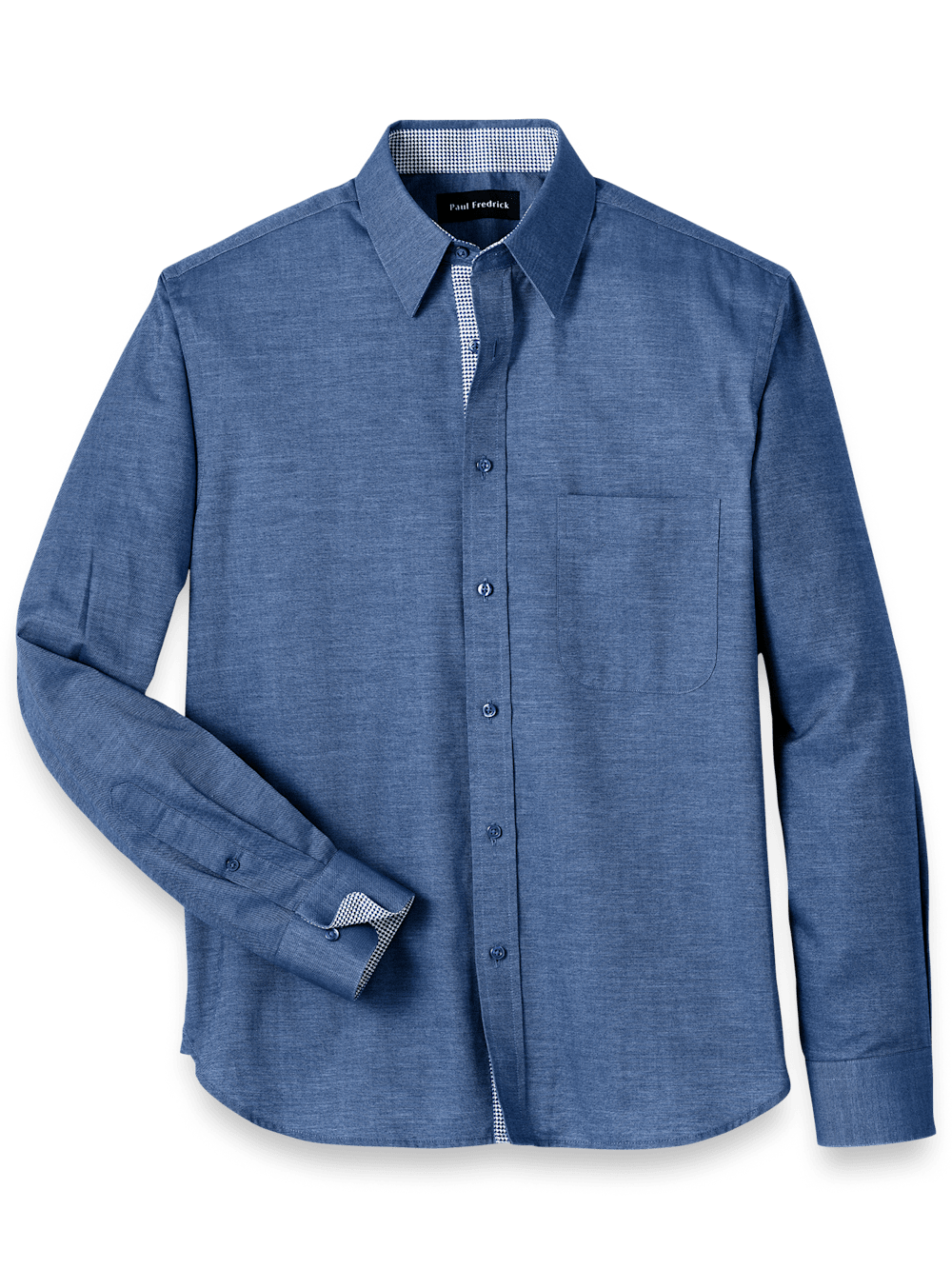 Product Image of Cotton Solid Casual Shirt-Blue