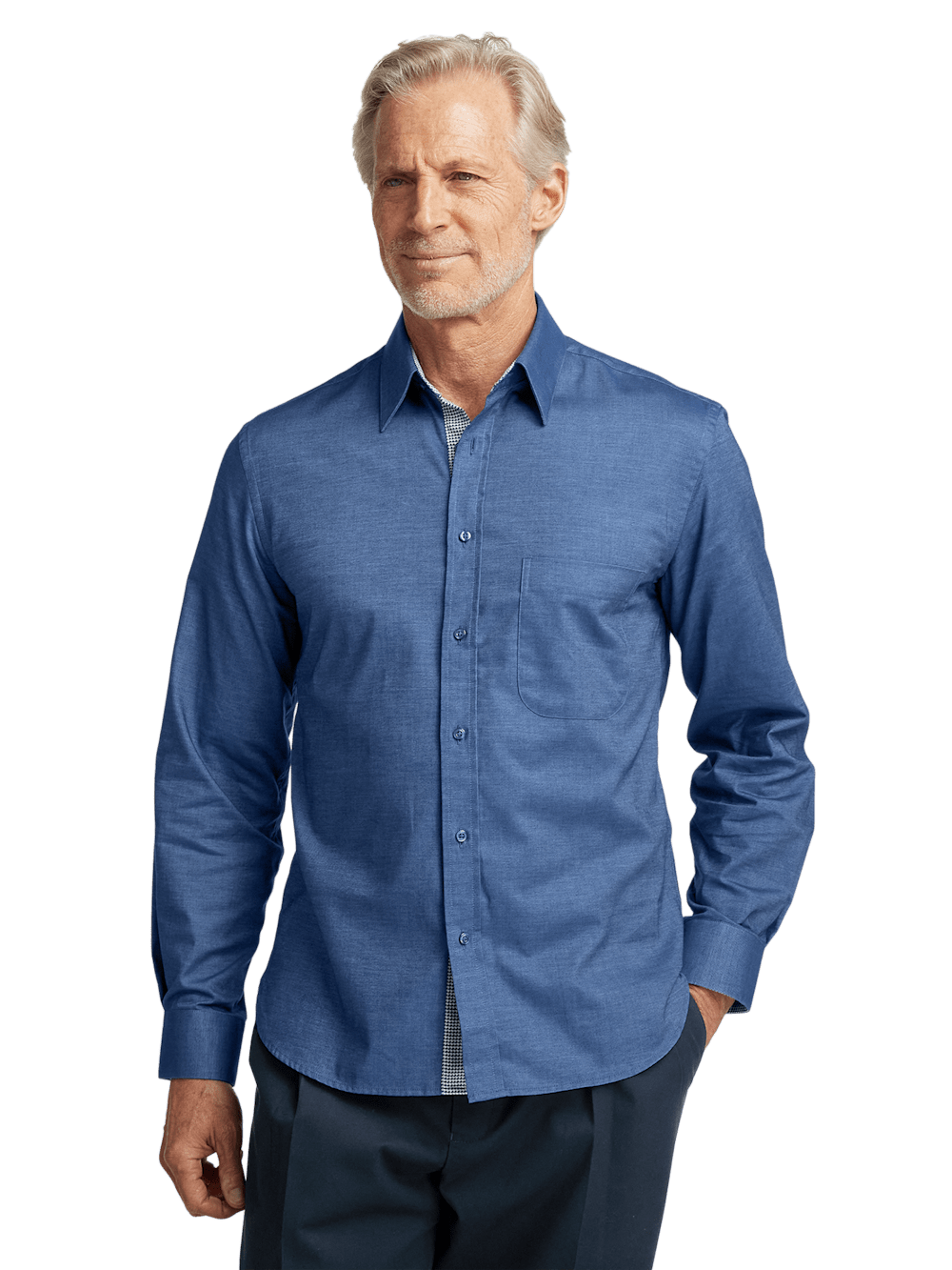 Alternate Image of Cotton Solid Casual Shirt-1