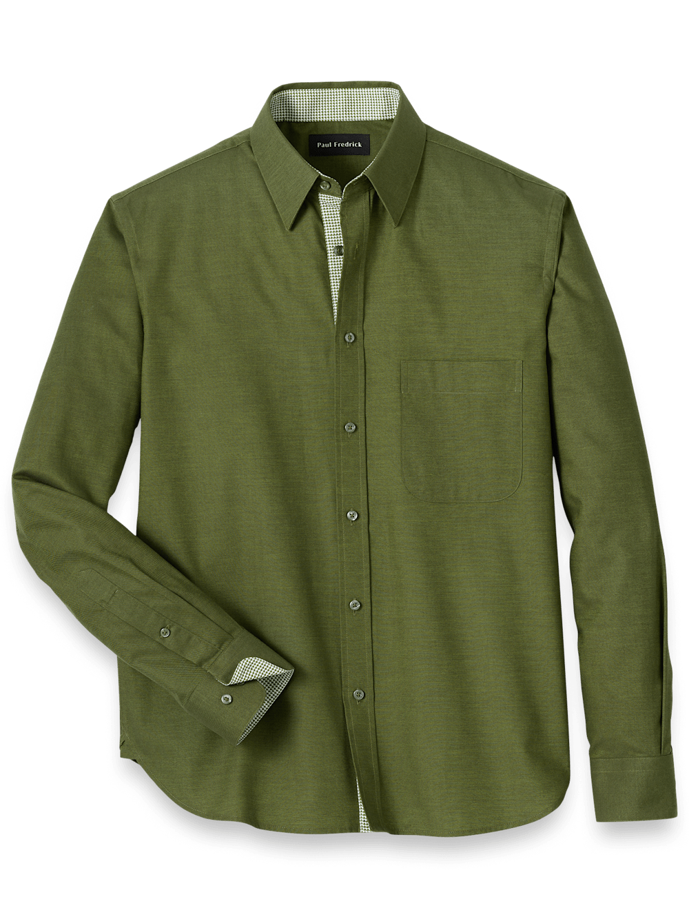 Product Image of Cotton Solid Casual Shirt-Green