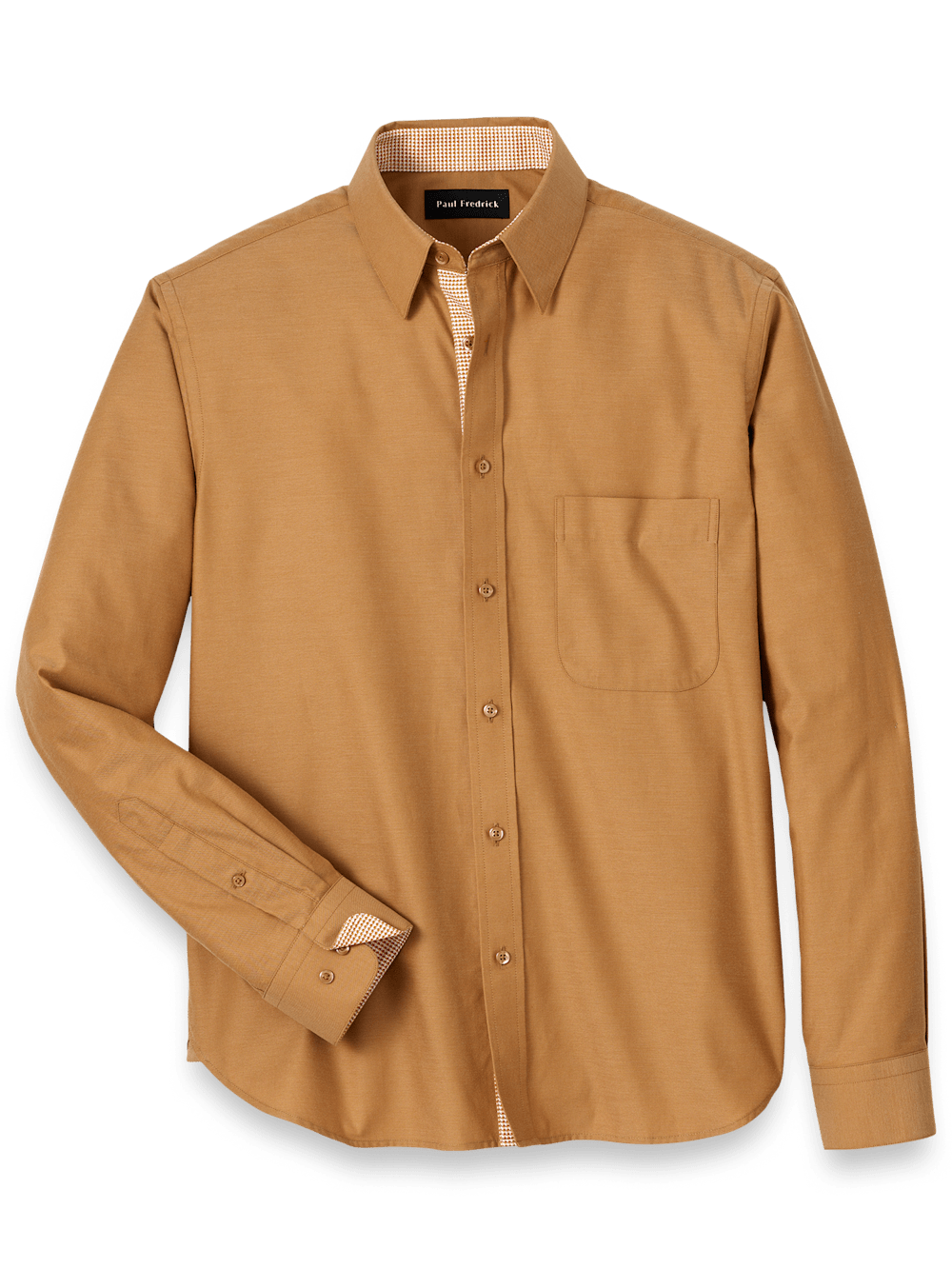 Product Image of Cotton Solid Casual Shirt-Light Rust