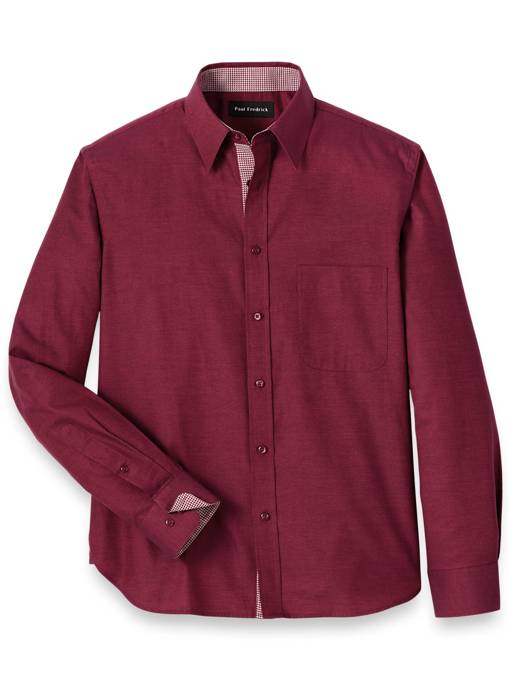 Product Image of Cotton Solid Casual Shirt-Burgundy