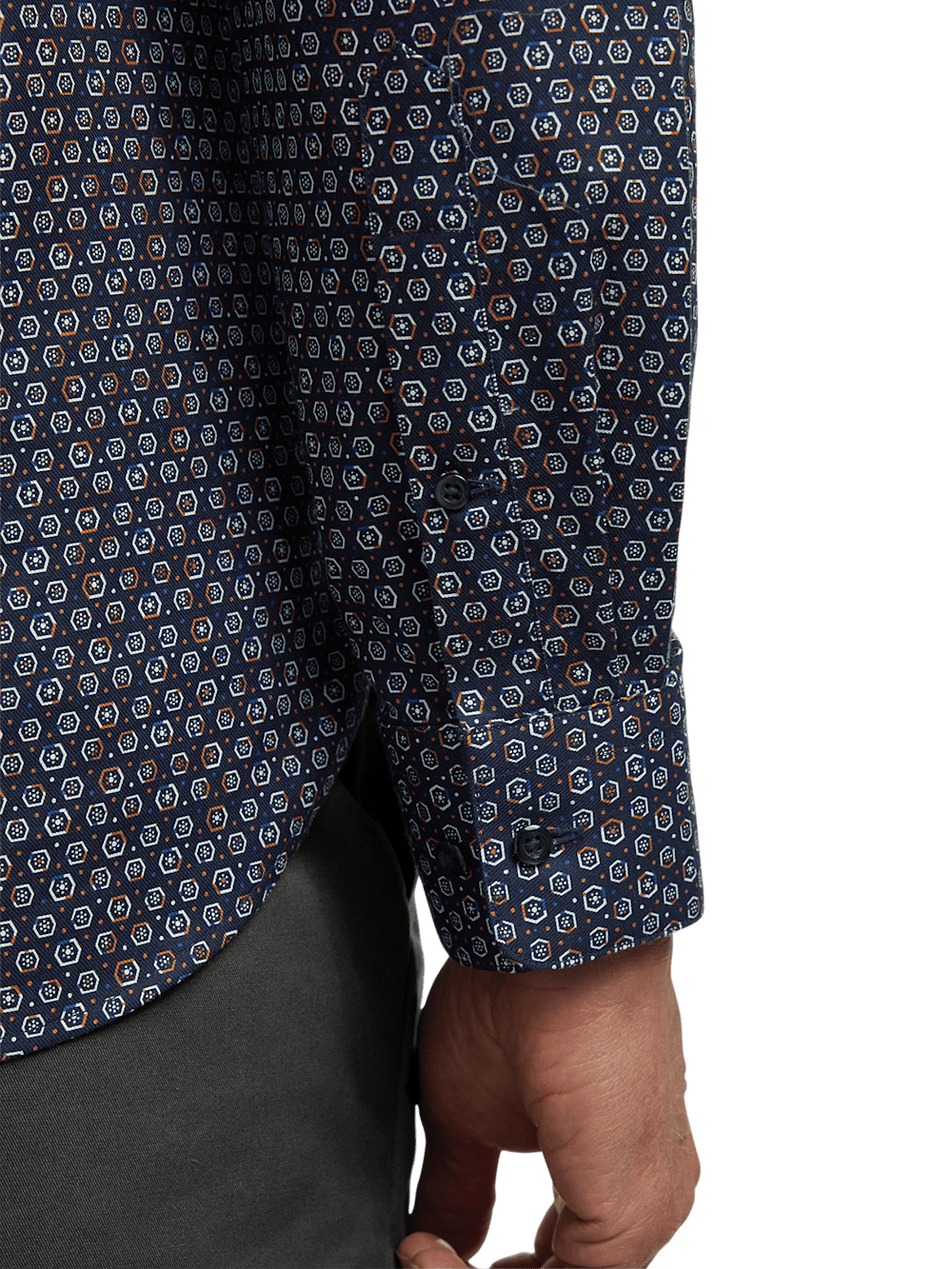 Alternate Image of Cotton Geometric Print Casual Shirt-3