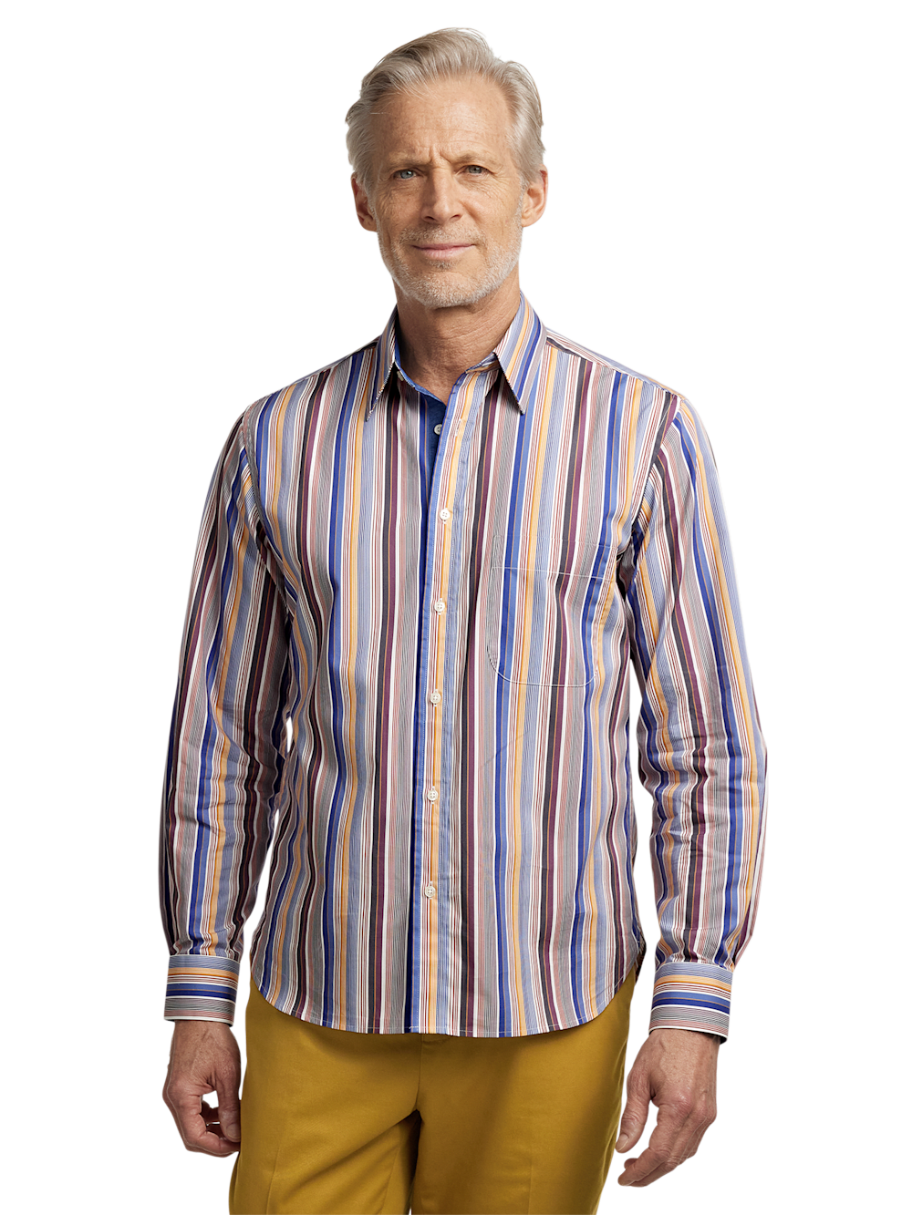 Alternate Image of Cotton Stripe Print Casual Shirt-1