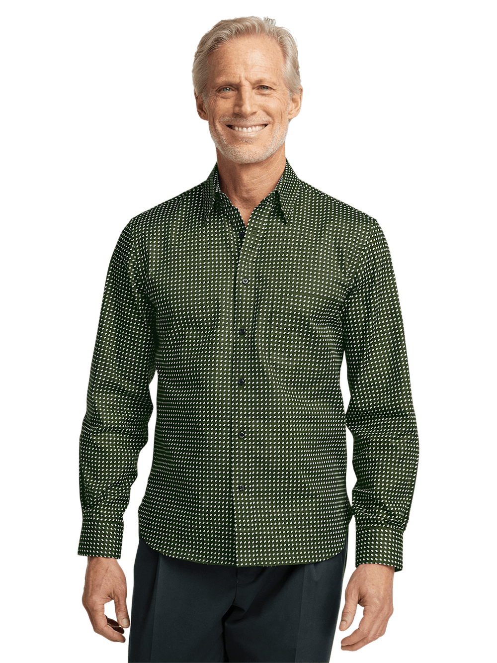 Alternate Image of Cotton Circle Print Casual Shirt-1