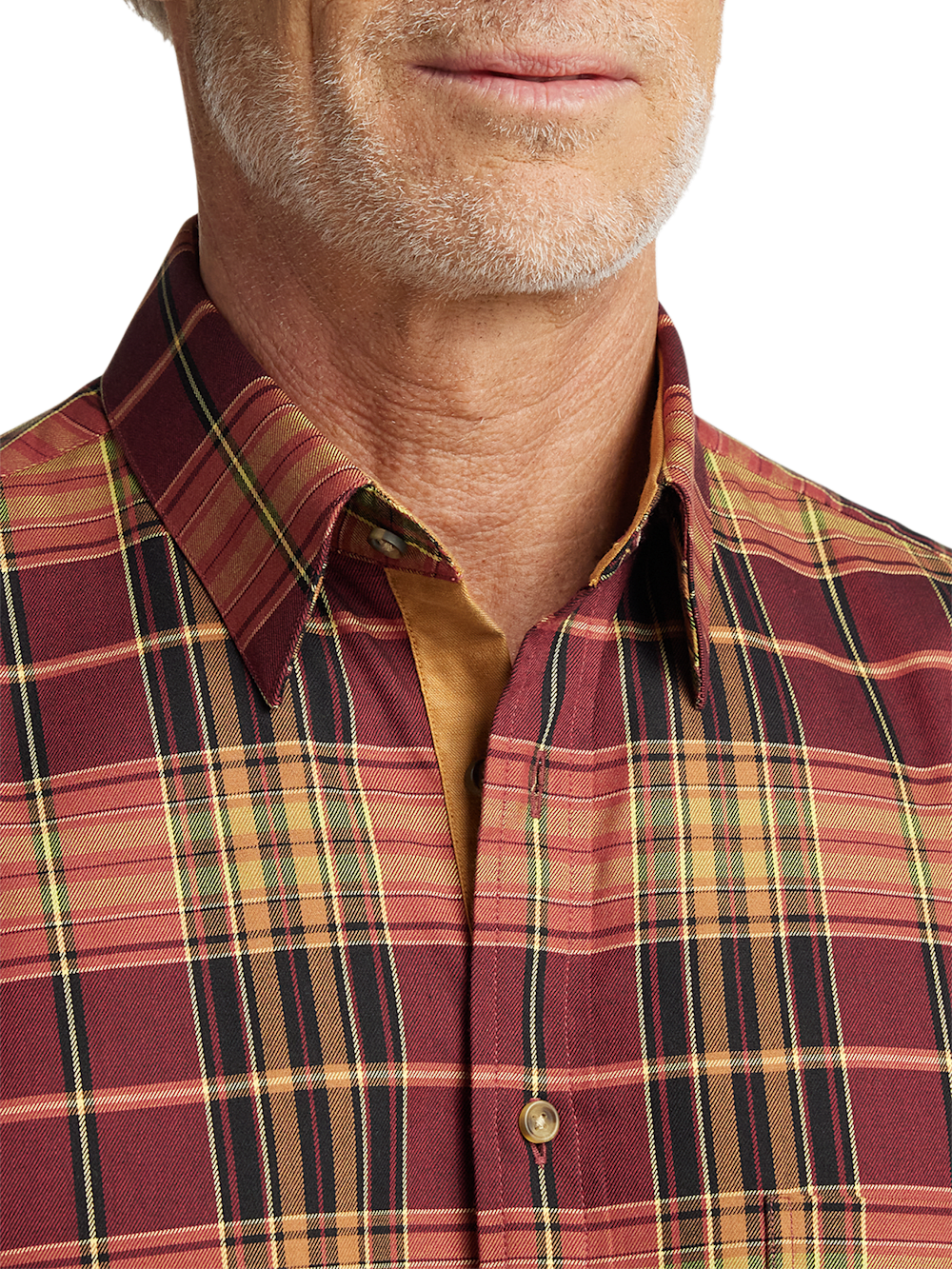 Alternate Image of Cotton Plaid Casual Shirt-2