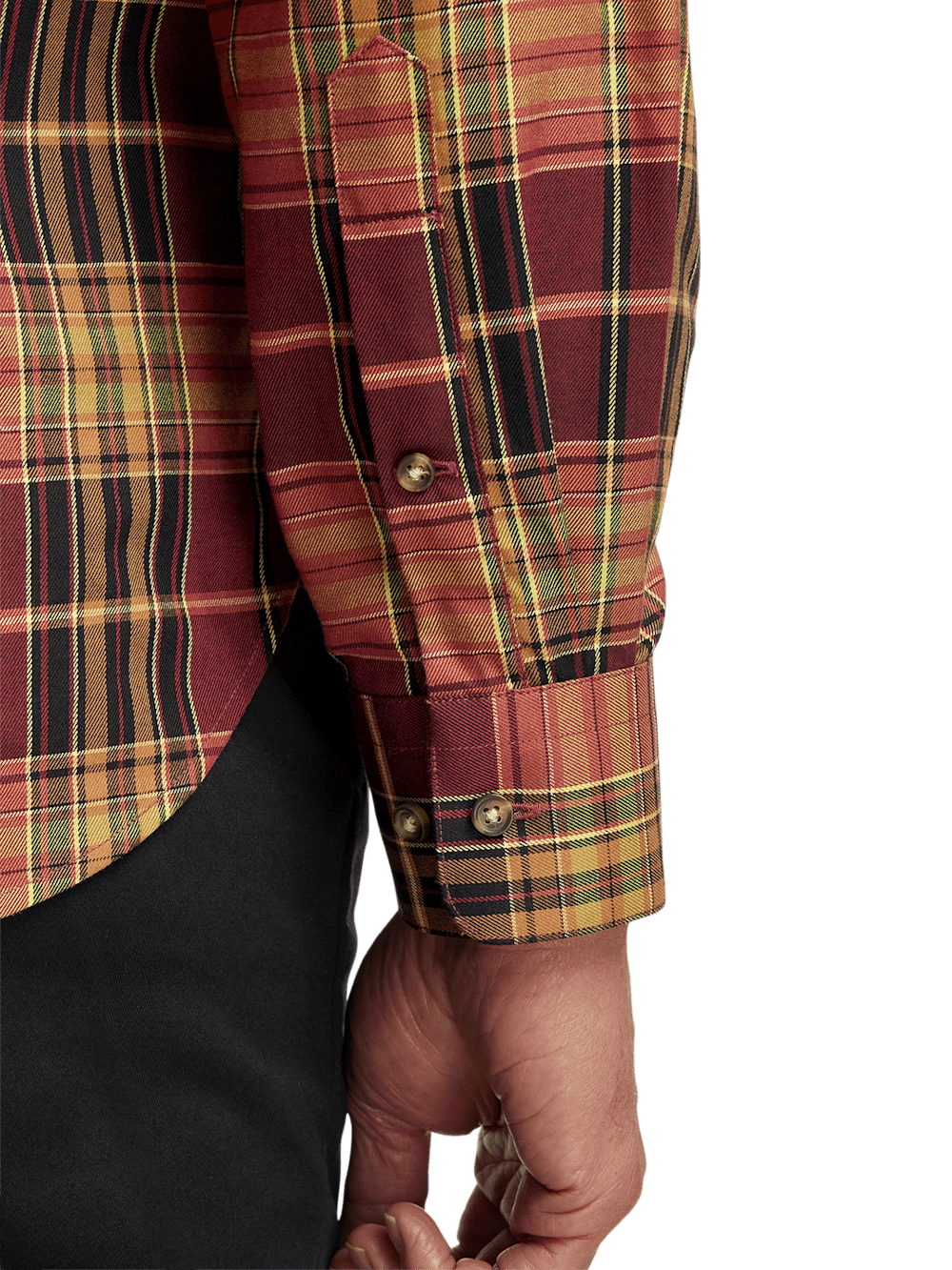 Alternate Image of Cotton Plaid Casual Shirt-3