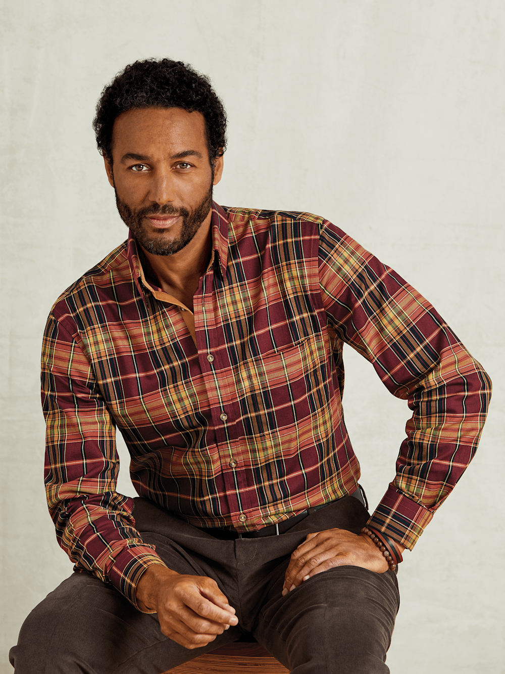 Alternate Image of Cotton Plaid Casual Shirt-7