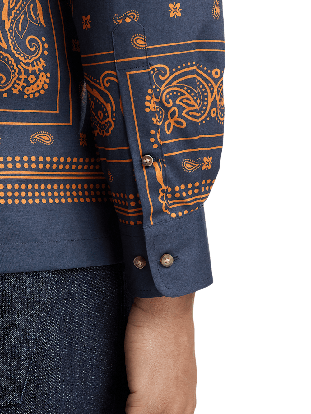 Alternate Image of Cotton Border Print Casual Shirt-3
