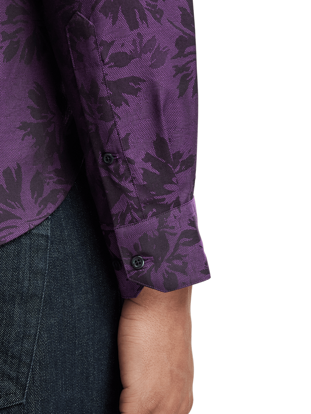 Alternate Image of Cotton Floral Jacquard Casual Shirt-3