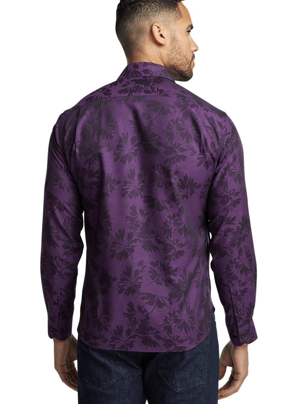 Alternate Image of Cotton Floral Jacquard Casual Shirt-4