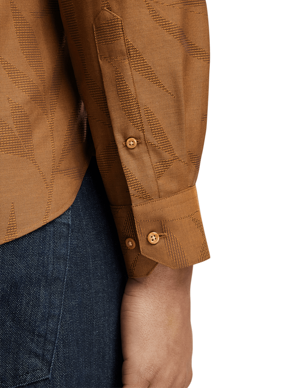 Alternate Image of Cotton Leaf Jacquard Casual Shirt-3