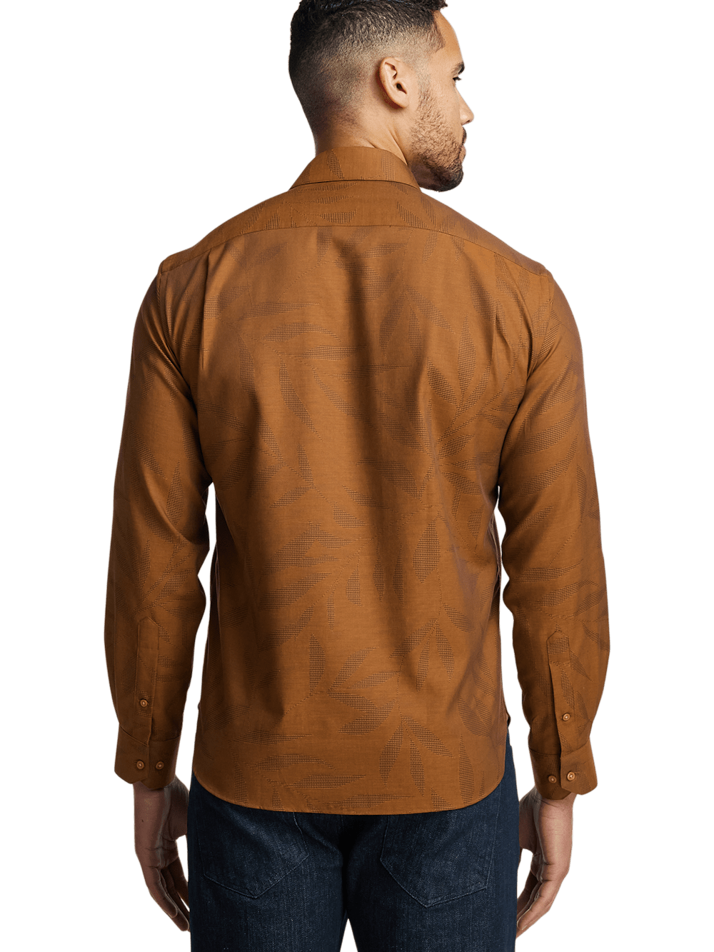 Alternate Image of Cotton Leaf Jacquard Casual Shirt-4