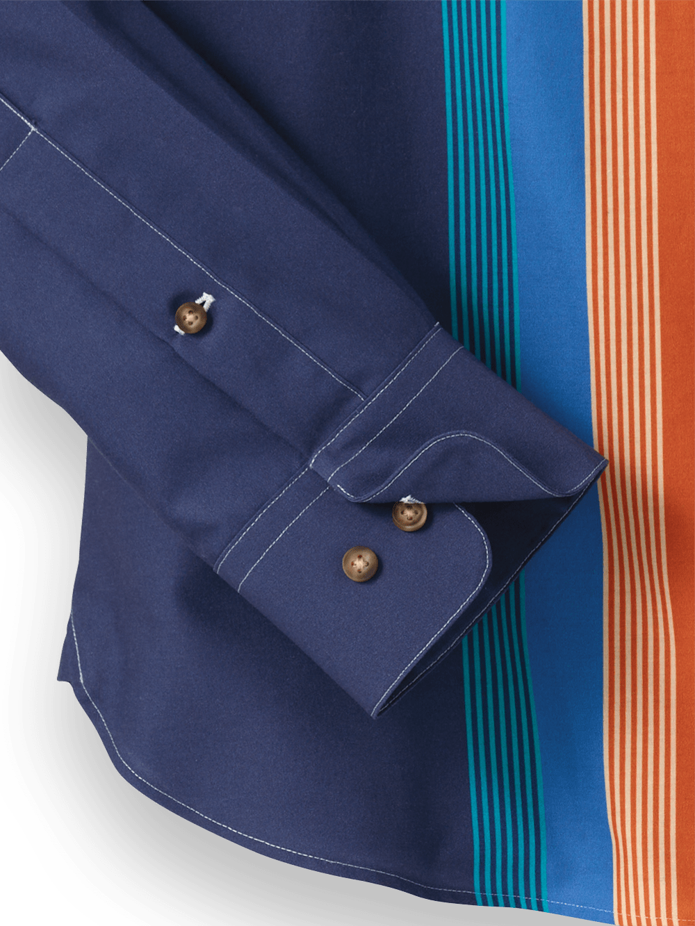 Alternate Image of Cotton Multi Stripe Print Casual Shirt-2