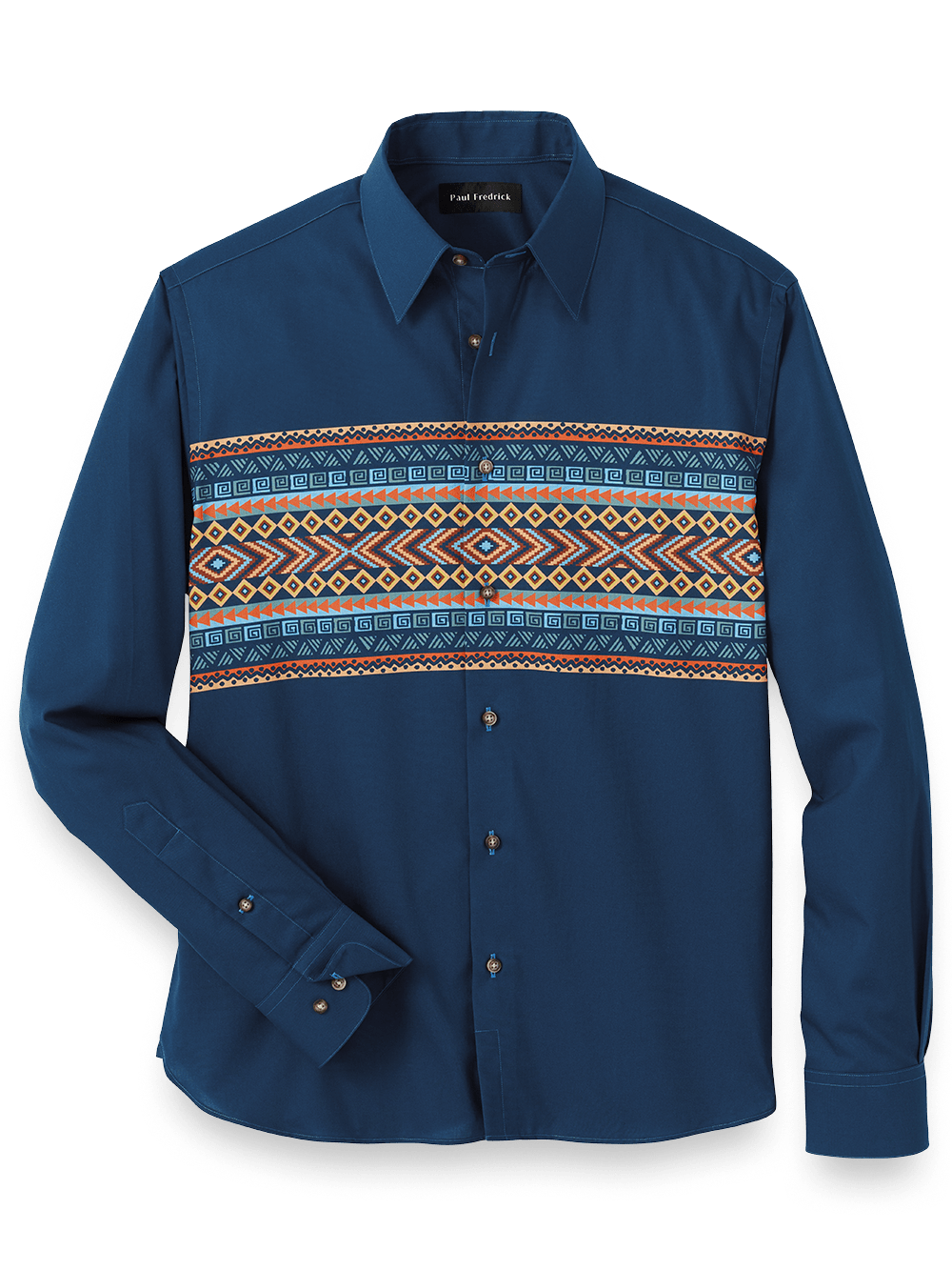 Product Image of Cotton Stripe Print Casual Shirt-Navy