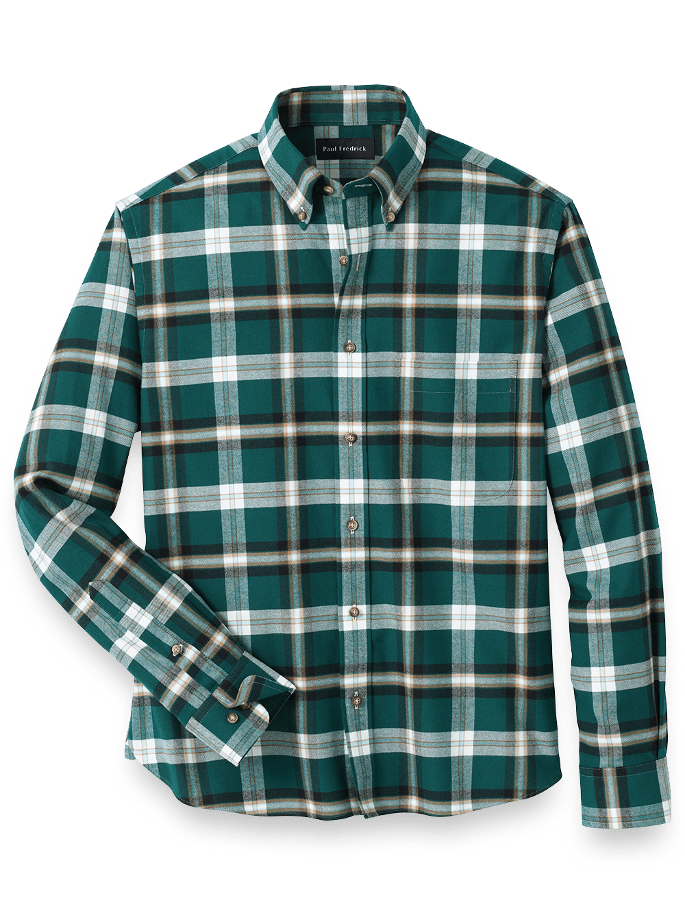 Product Image of Brushed Twill Plaid Casual Shirt-Green