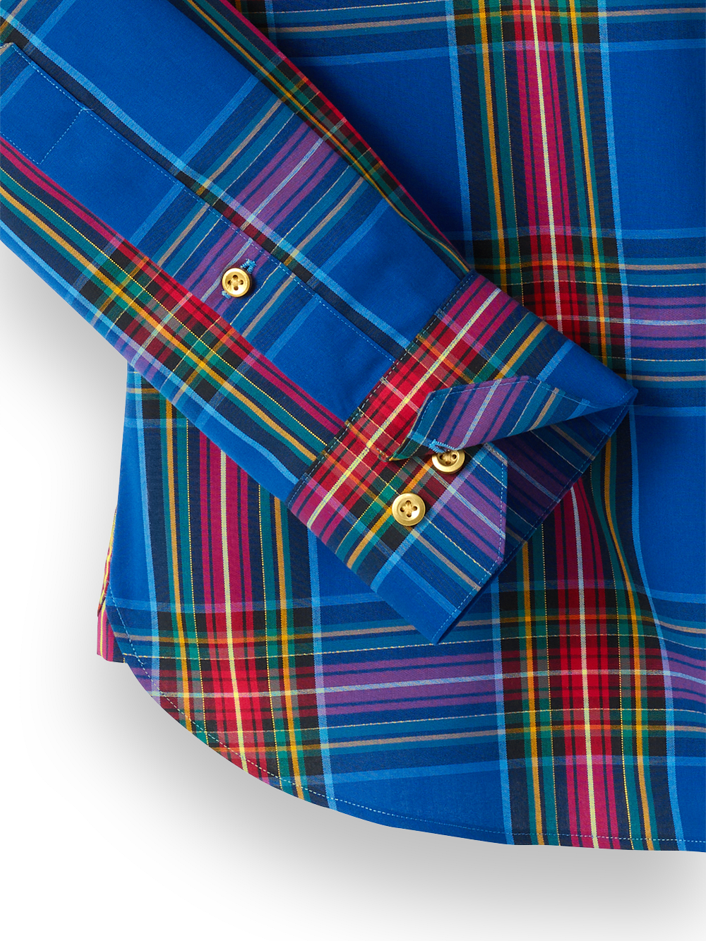 Alternate Image of Cotton Blend Tartan Plaid Casual Shirt-2