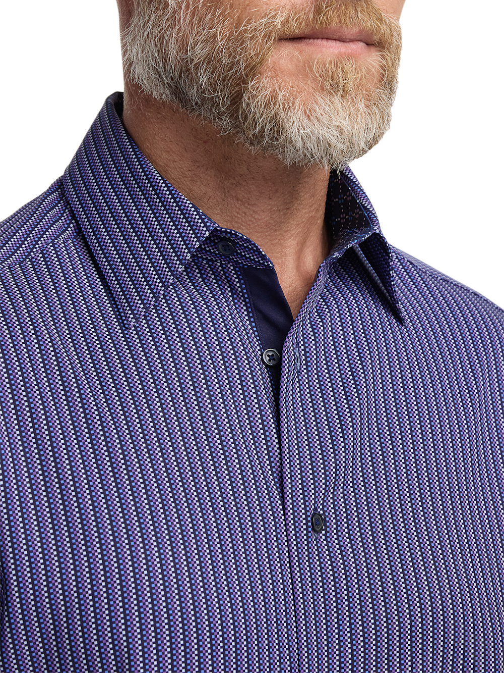 Alternate Image of Performance Stretch Checkered Stripe Casual Shirt-2