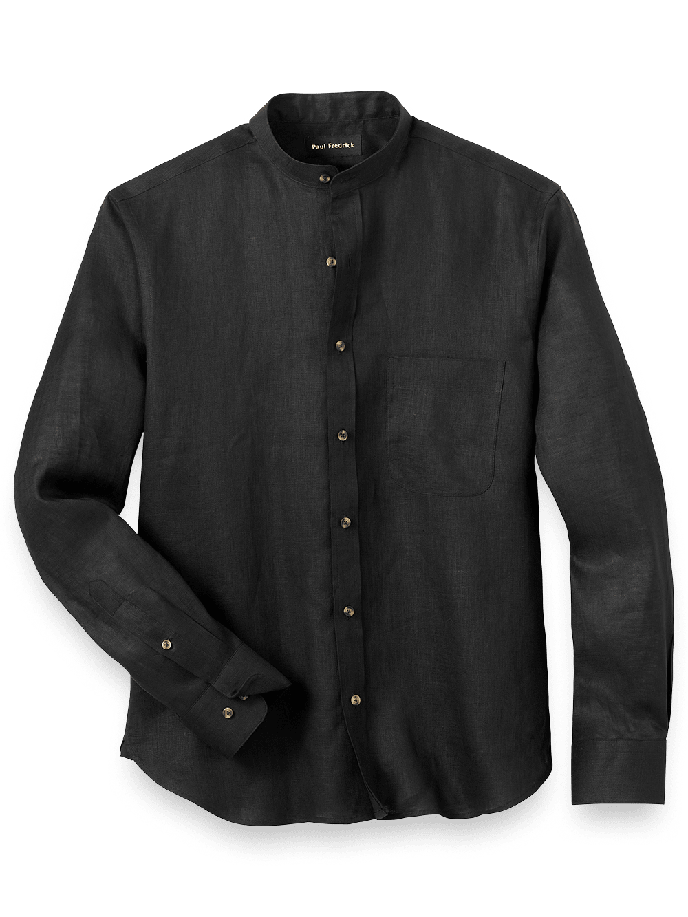 Product Image of Linen Solid Casual Shirt-Black