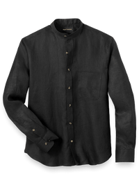 Linen Solid Casual Shirt - Black