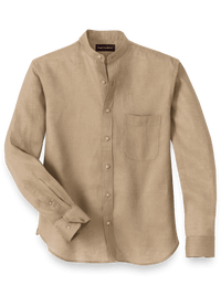 Linen Solid Casual Shirt - Khaki