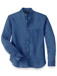 Linen Solid Casual Shirt - French Blue