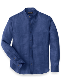 Linen Solid Casual Shirt - Navy