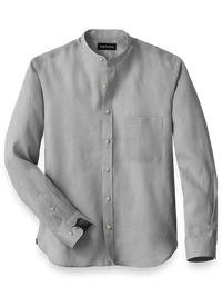 Linen Solid Casual Shirt - Silver