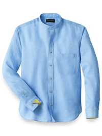 Linen Solid Casual Shirt - Light Blue