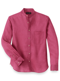 Linen Solid Casual Shirt - Berry