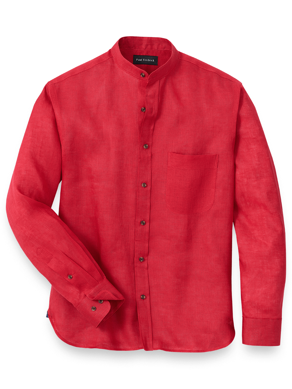 Product Image of Linen Solid Casual Shirt-Red