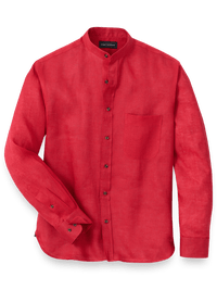 Linen Solid Casual Shirt - Red
