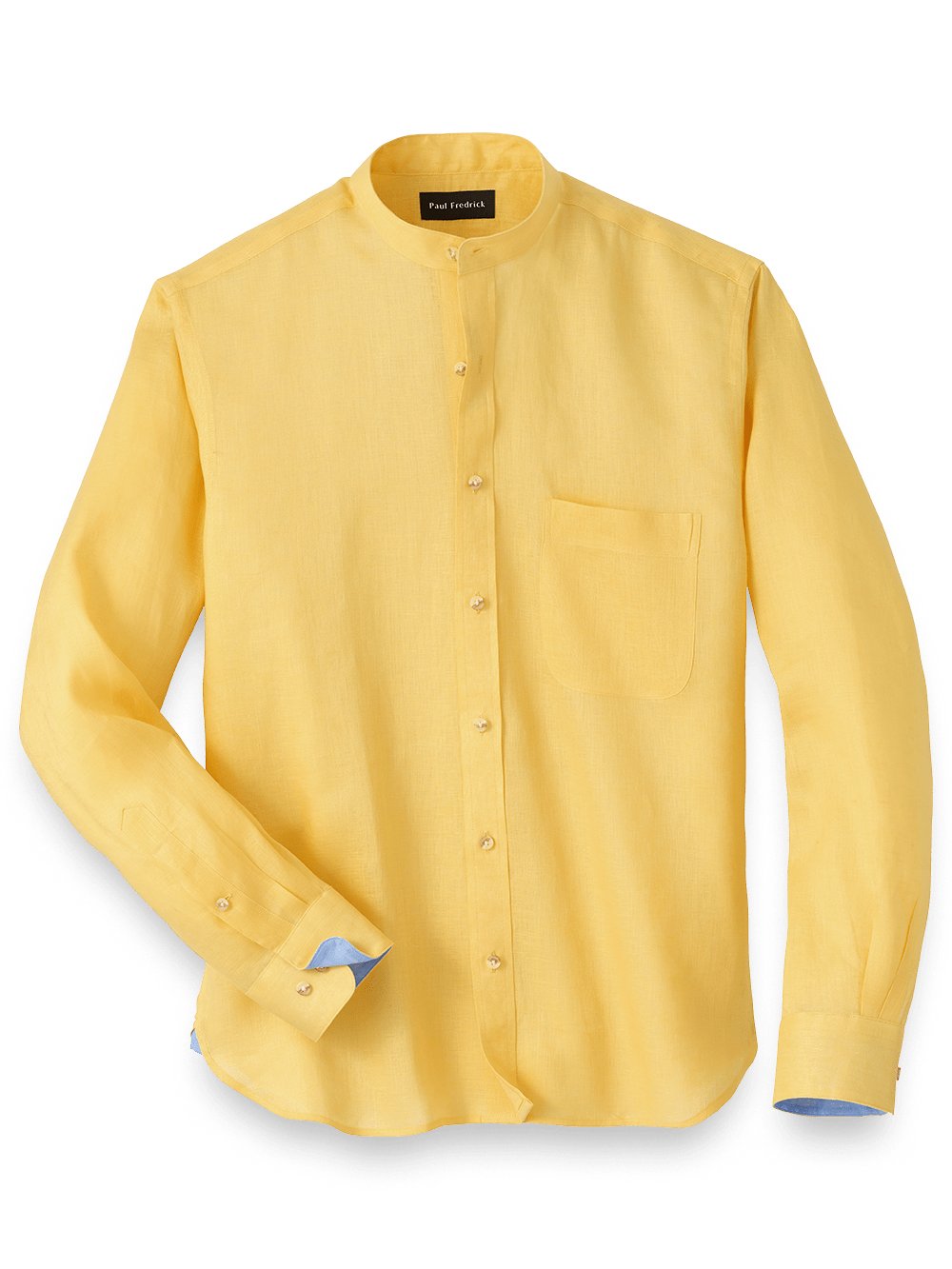 Product Image of Linen Solid Casual Shirt-Yellow