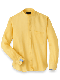 Linen Solid Casual Shirt - Yellow