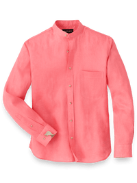 Linen Solid Casual Shirt - Coral