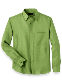 Linen Solid Casual Shirt - Green