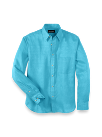 Linen Solid Casual Shirt - Aqua