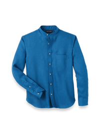 Linen Solid Casual Shirt - Dark Blue