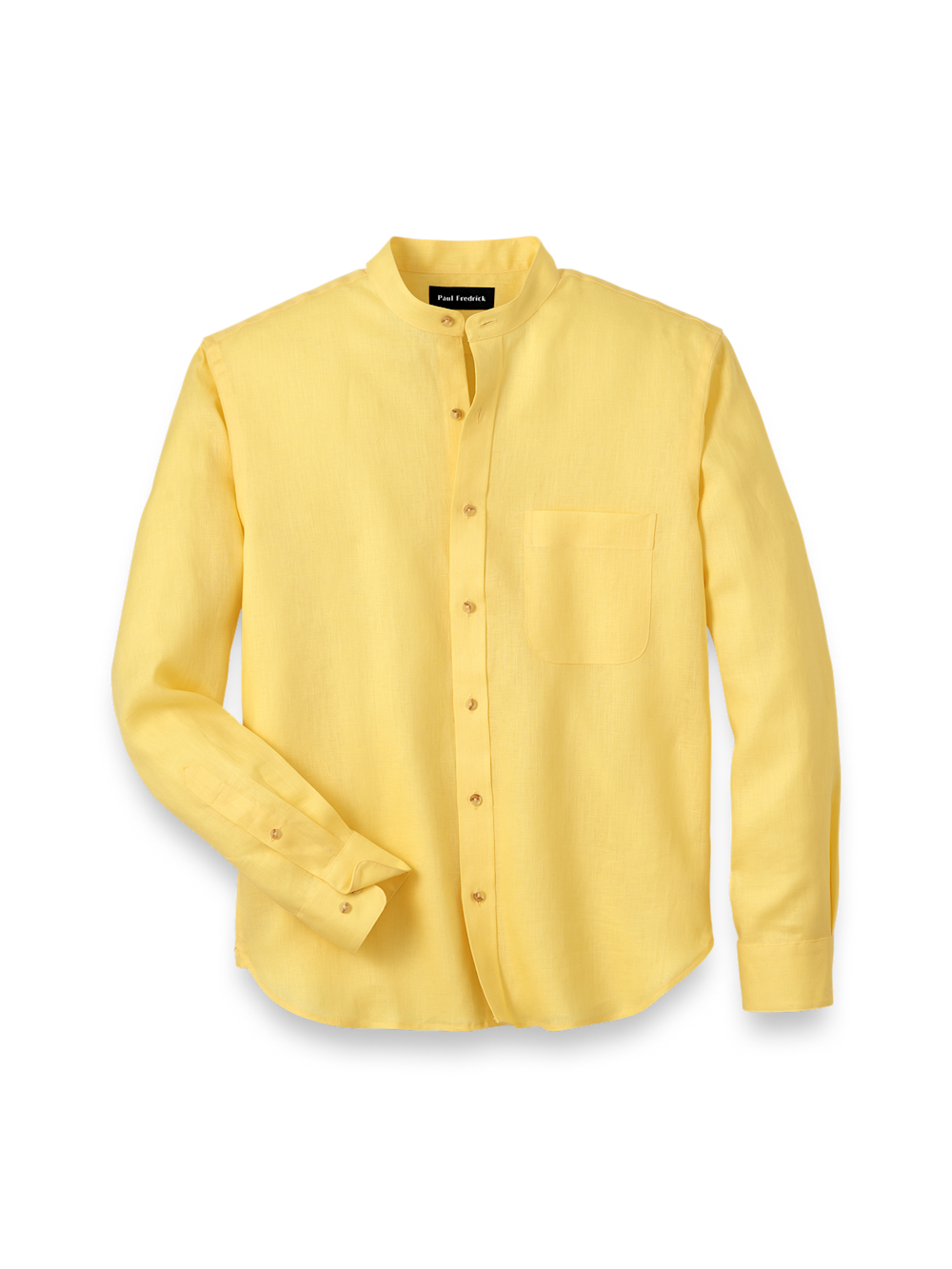 Product Image of Linen Solid Casual Shirt-Yellow