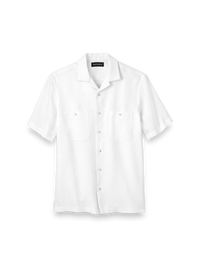 Linen Solid Casual Shirt - White