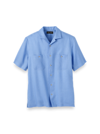 Linen Solid Casual Shirt - Light Blue