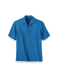 Linen Solid Casual Shirt - Dark Blue