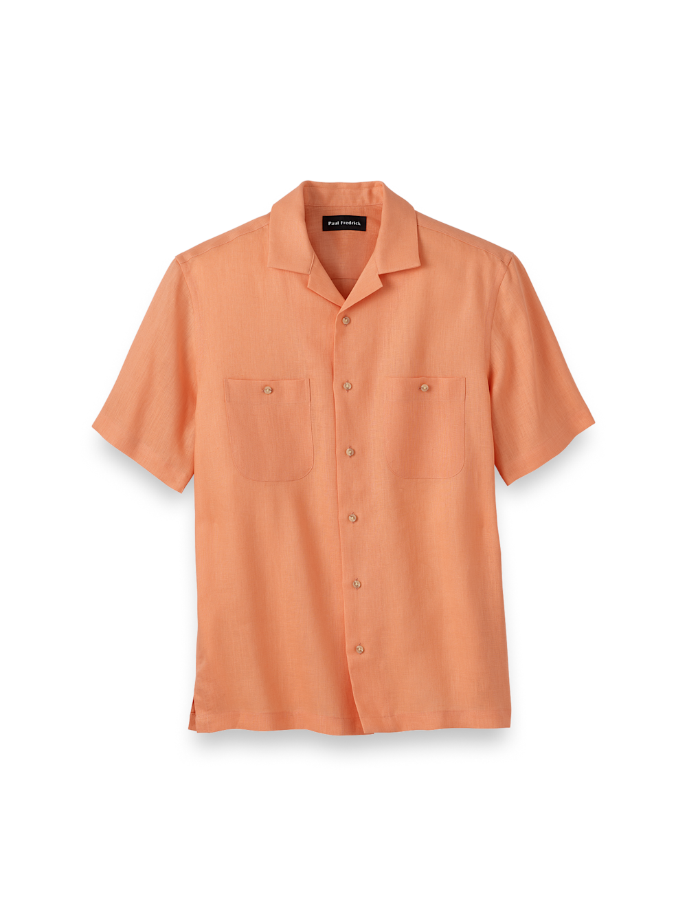 Product Image of Linen Solid Casual Shirt-Coral