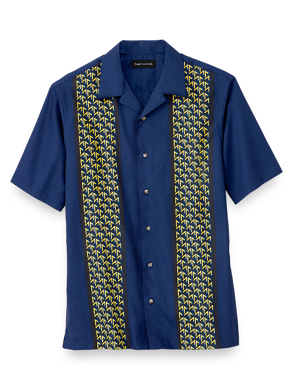 Product Image of Cotton Geometric Print Casual Shirt-Navy